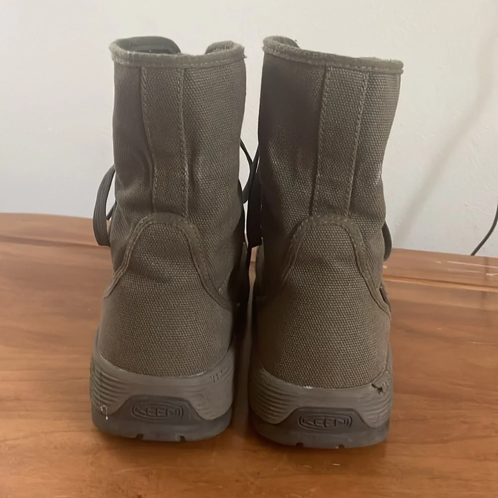 Keen Utility Roswell Mens Size 8.5D Mid Height Canvas Steel Toe Work Boots Olive